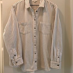Madewell Women’s Flannel Side-Pocket Oversized Ex-Boyfriend Shirt Size L